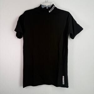 Saint Morta Old English Mock Neck T-Shirt Size Small S Mens Black Streetwear